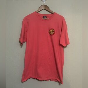 Santa Cruz Skateboards Classic Graphic T-Shirt Size Large Coral